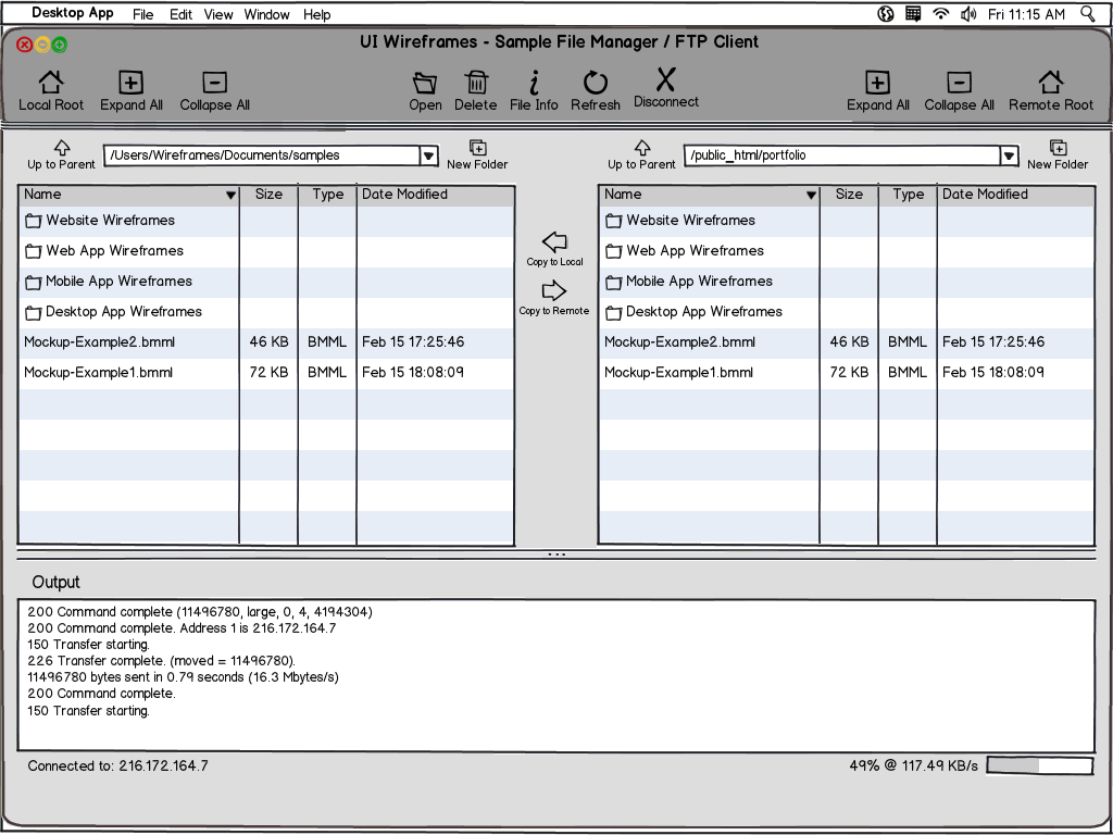 Desktop Software Wireframe Example